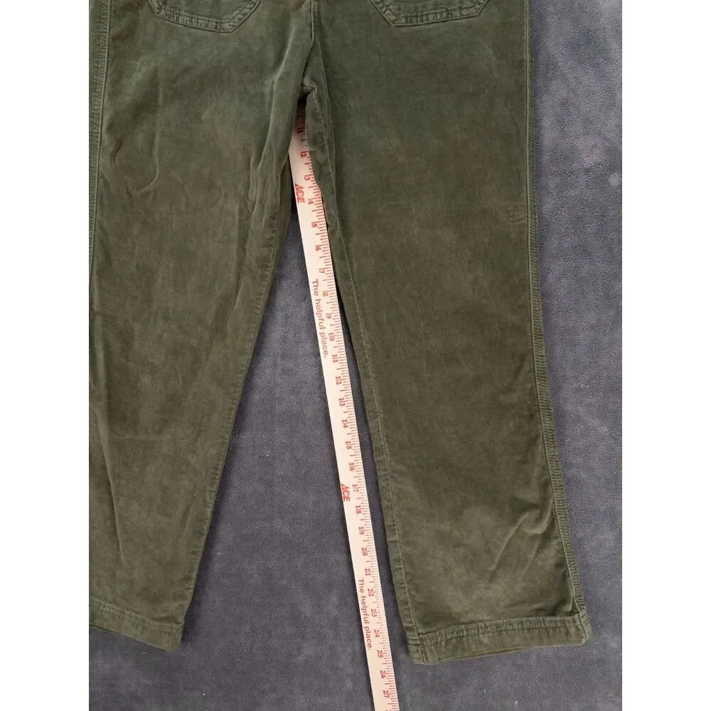 Free People High Time Velvet Flare Pants Womens Size 12 Green Stretch Boho